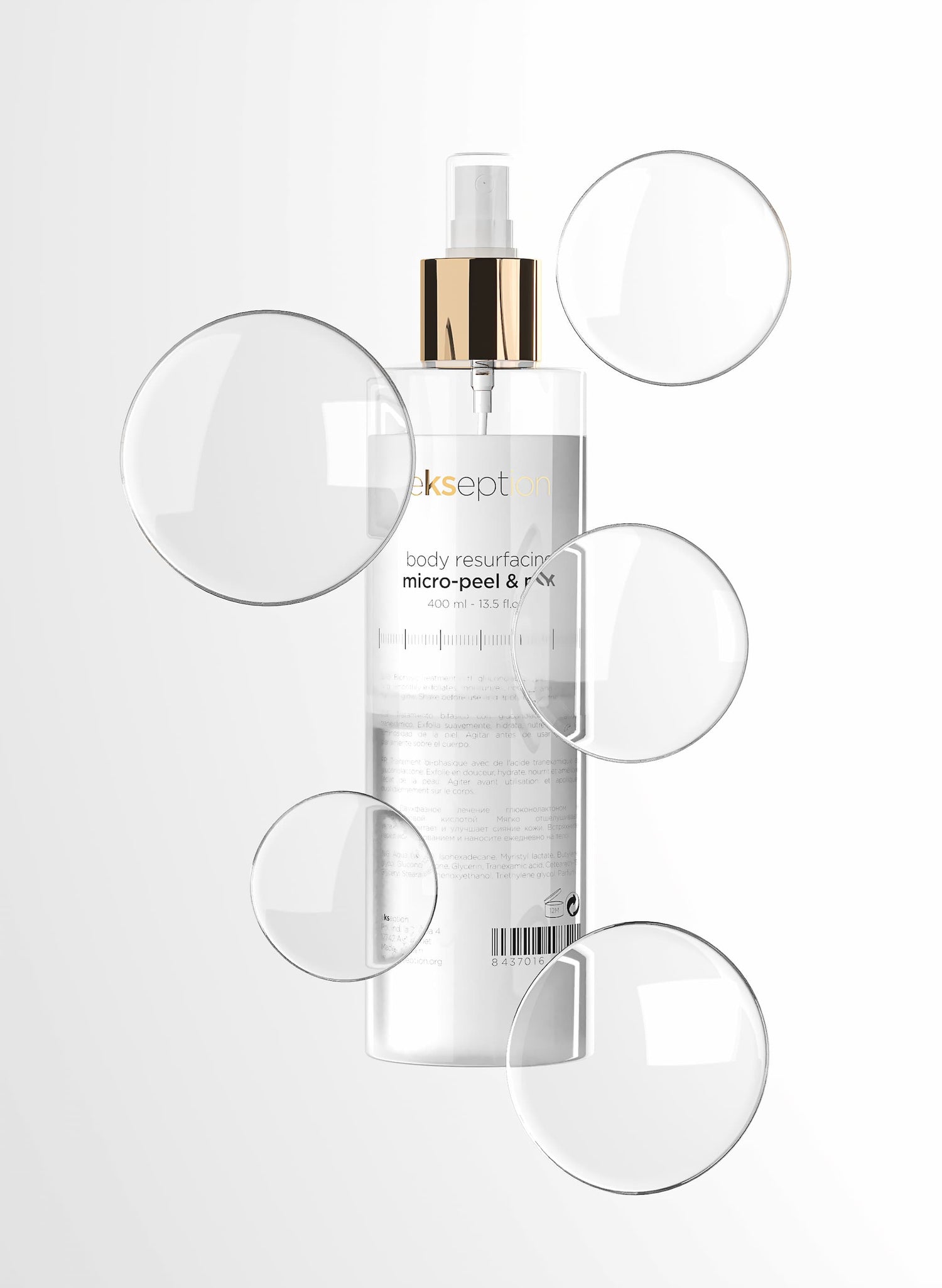 Body resurfacing micro peel &amp; milk moisturizing care 2-in-1 body treatment ekseption 400ml