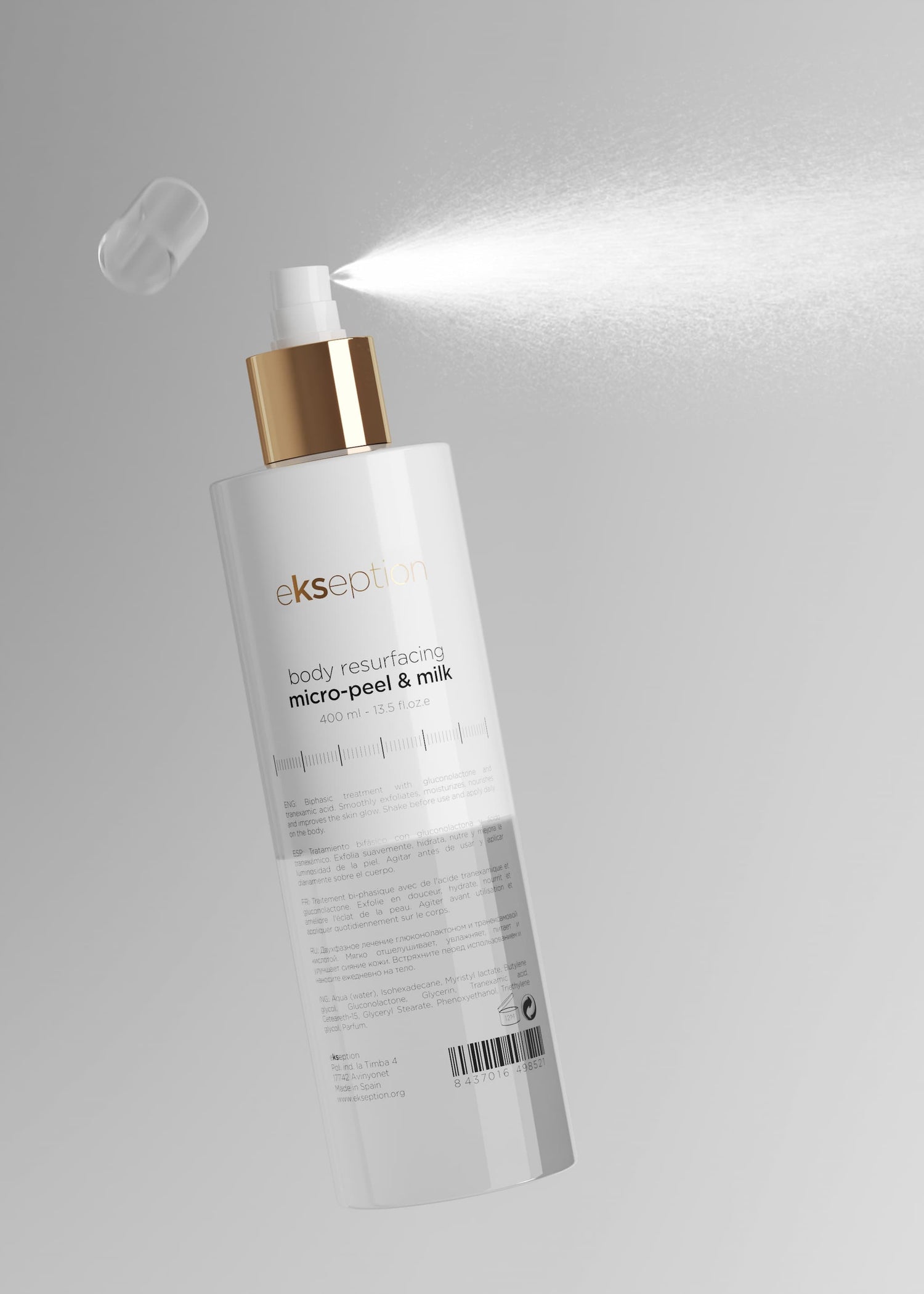 Body resurfacing micro peel &amp; milk moisturizing care 2-in-1 body treatment ekseption 400ml