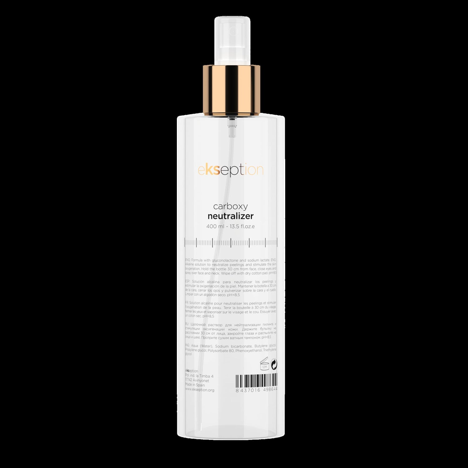 Neutraliseur Carboxy pour la neutralisation des peelings AHA et PHA ekseption 400ml