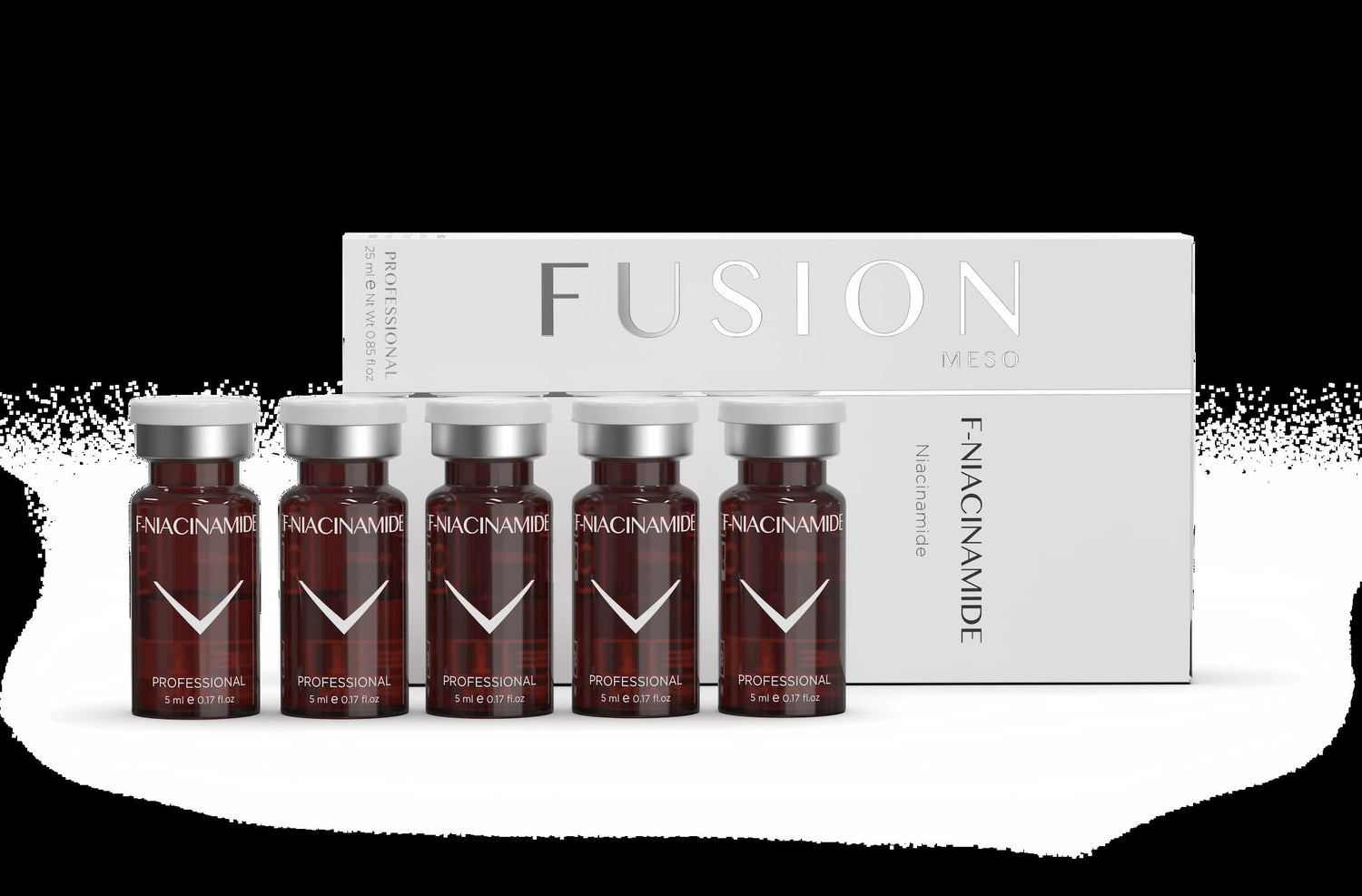 F- Niacinamide actif pur en flacons stériles pour le traitement des taches pigmentaires, inhibe le transfert de mélanine Fusion Meso 5 x 5ml