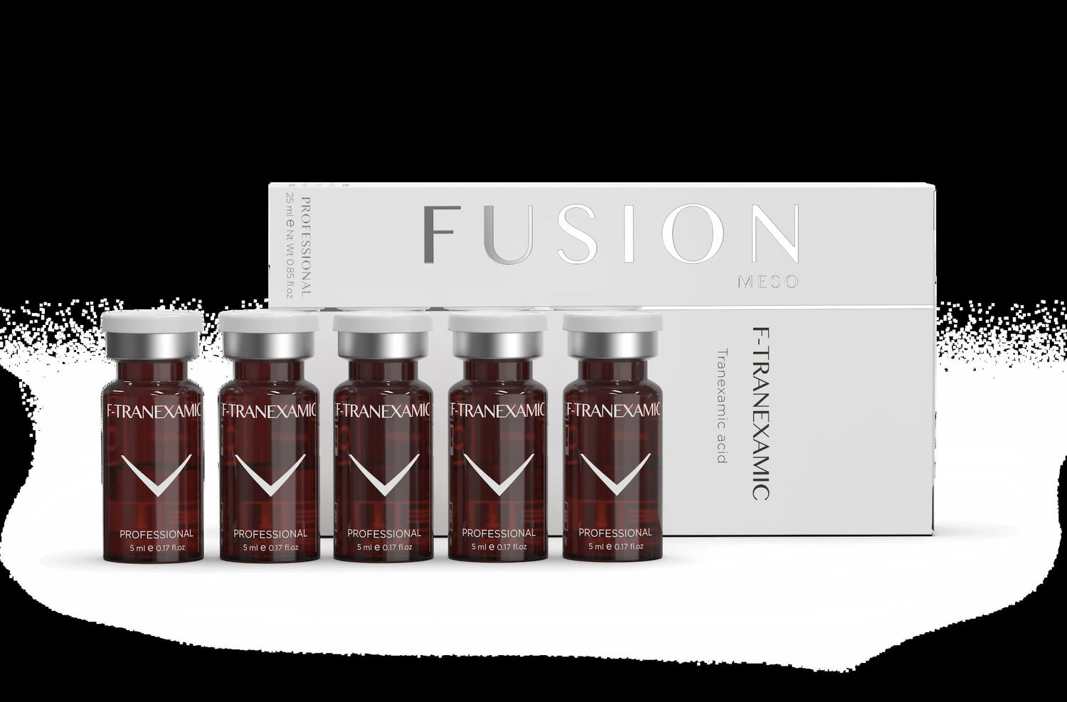 Sérum stérile F-Transnécamique pour le traitement des taches pigmentaires, du mélasma, des rougeurs et du vieillissement cutané induit par la lumière Fusion Meso 5 x 5ml