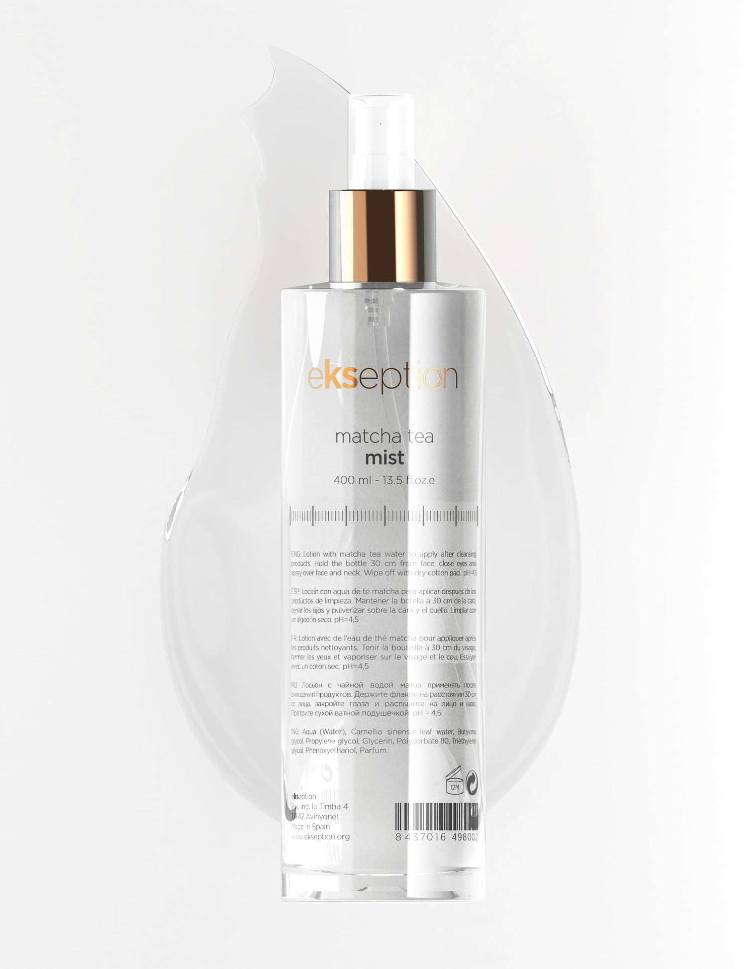 Matcha tea mist spray lotion ekseption 400 ml