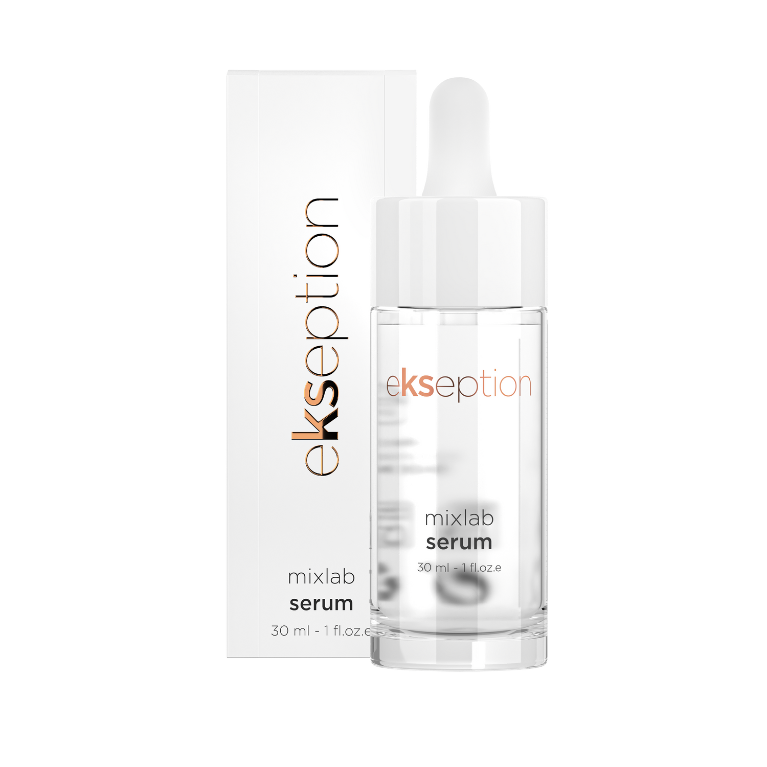 MixLab Serum empty glass bottle with pipette for self-mixed serums ekseption 30ml