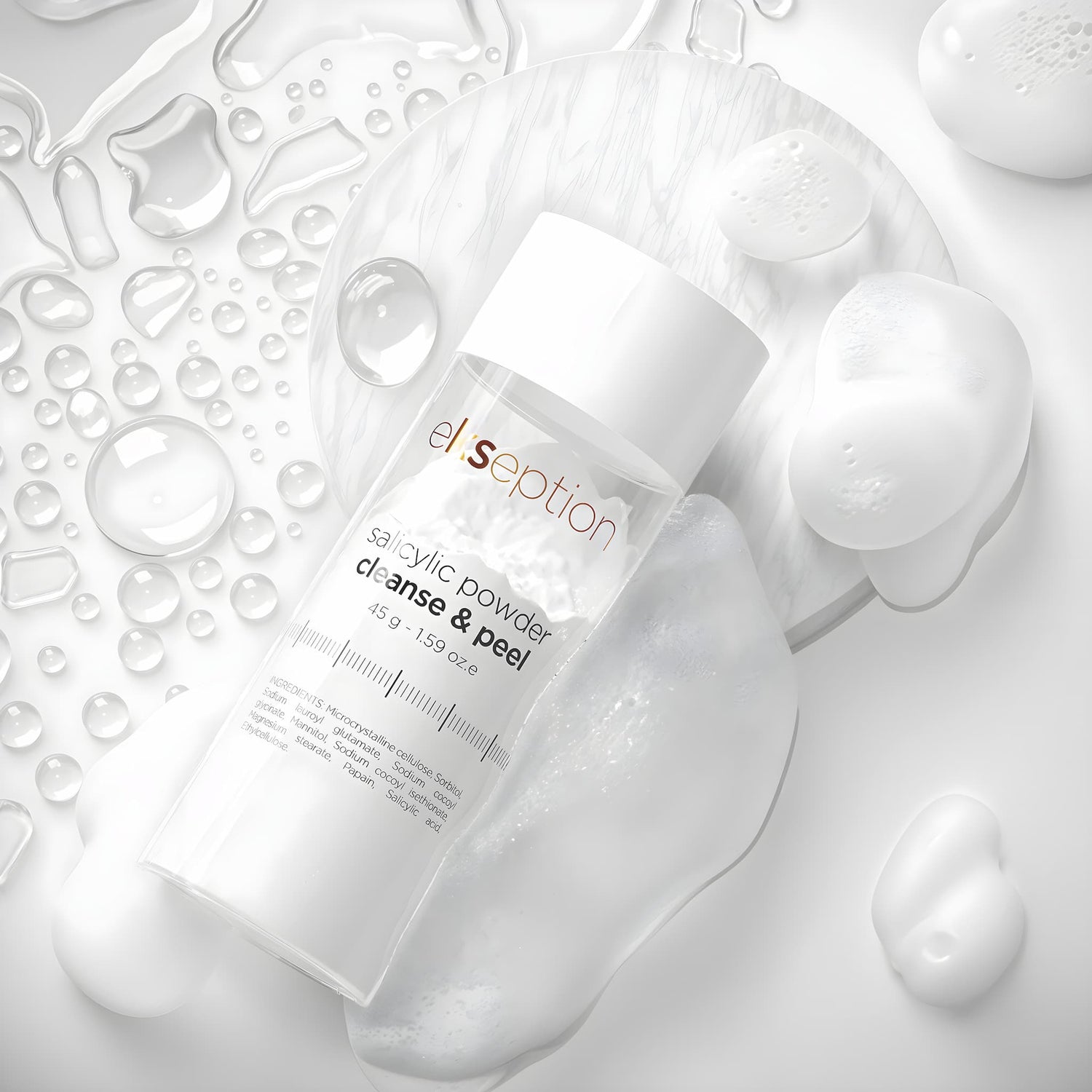 Salicylic powder cleanse &amp; peel foaming facial powder ekseption 45g